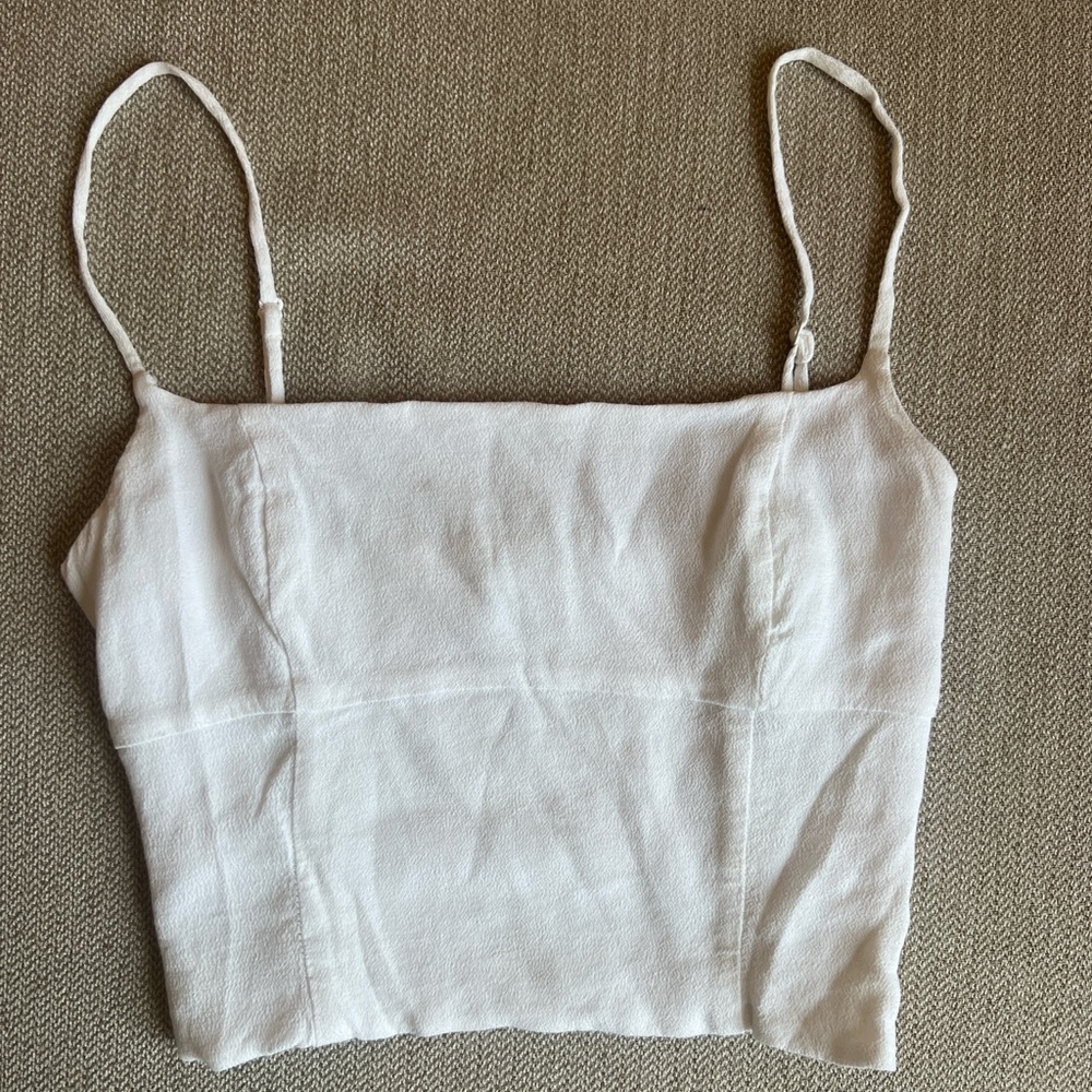 Aritzia/Wilfred white cropped bustier, size 2XS